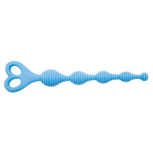 Adam & Eve Bum Buddies, Silicone Stripes Anal Beads, Blue