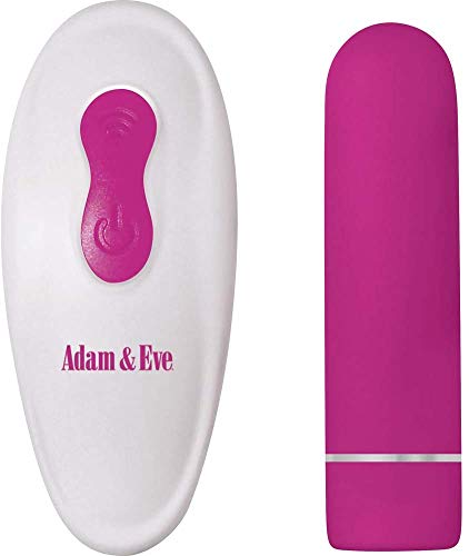 Adam  Eve 9Speed Rechargeable Bullet Vibrator with Remote Control  Pink  Waterproof and Submersible Vibrator for Women  Bull