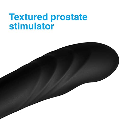 Alpha-Pro 17X P-Trigasm 3-In-1 Silicone Prostate Stimulator, Black, 6.5 Inch In Total Length, 5.3 Inch Insertable Length, 1 Inch