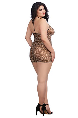 Dreamgirl WomenS Plus Chemise Animal One Size Queen