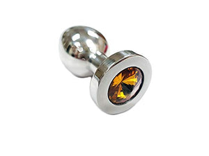 Stainless Smooth Medium Butt Plug Yellow