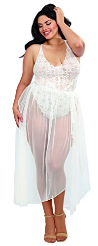 Dg Teddy & Maxi Skirt W/ G-String Wht 1X