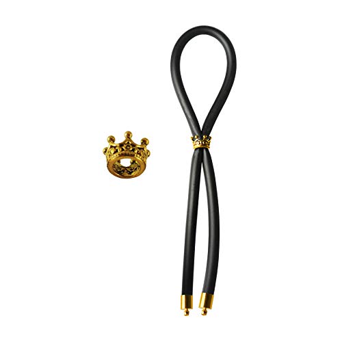 Bolo C-Ring Lasso Bead Silicone, Gold Crown, Black, 1.3 Ounce