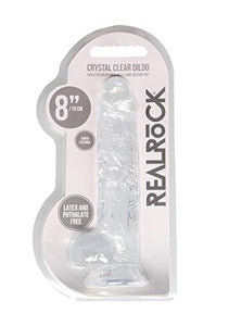 Realrock 8In Realistic Dildo W/ Balls Crystal Clear