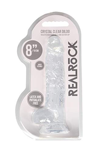 Realrock 8In Realistic Dildo W/ Balls Crystal Clear