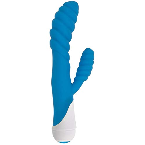 Curve Novelties Diana 20X Rippled Silicone Rabbit, Vibe Blue