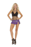 Elegant Moments Womens Pleated Mini Skirt With Side Zip, Purple Plaid, Large