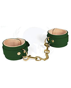 Spartacus Pu Wrist Cuffs W/Plush Lining - Green