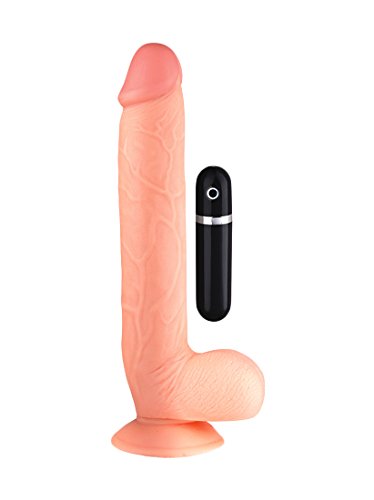 Nasstoys Maxx Men Vibrating Straight Flesh Dildo, 11 Inch
