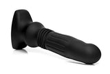 Thunderplugs Swelling And Thrusting Dildo Butt Plug With Remote Control, Premium Silicone Vibrating Toy For Men, Women, Adult Couples, Waterproof, 3 Speed, 5 Vibration Patterns, Black, 7.75 Inch