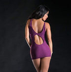 Naughty Girl Spaghetti String Dress Wild Leaf Purple O/S (Net)