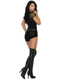 Elegant Moments Daring Fishnet Romper Black