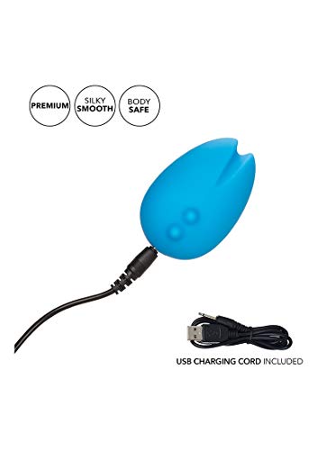 Calexotics Mini Marvels Marvelous Eggciter - Silicone Waterproof Compact Vibrator - 10 Function Rechargeable Vibe - Adult Sex Toy Massager For Couples - Blue