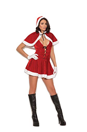 Mrs. Santa - 2 Pc. Costume Includes Velvet Halter Dress And Hooded Cape Large