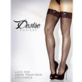 Extreme Hoisiery Lace Top Sheer Stockings Black Size A