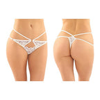 Jasmine Strappy Lace Thong 6Pk Q/S White