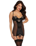 Dg Stretch Velvet Gater Slip Blk S