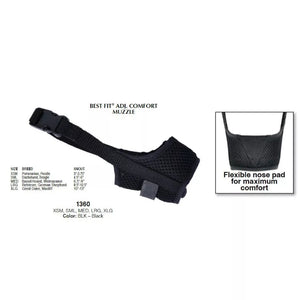 Coastal - Best Fit - Adjustable Comfort Dog Muzzle Black 6.5&quot; - 9&quot; (Medium)
