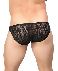 Stretch Lace Wonder Bikini - Large  - Black
