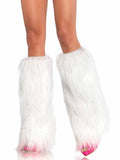 FURRY LUREX LEG WARMERS O/S WH