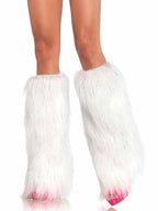 FURRY LUREX LEG WARMERS O/S WH