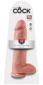 King Cock 12 Inch Cock With Balls - Flesh