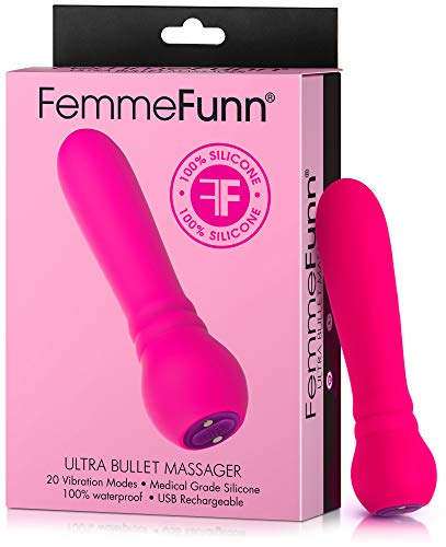 Femme Funn Ultra Bullet Vibrator - 20 Powerful Modes Usb Rechargeable & Whisper Quiet Bullet Massager Vibrators For Women