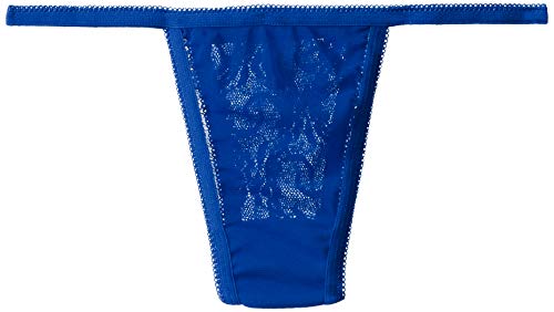 Elegant Moments Womens Lace Garter Belt And Thong Set, Royal, One Size