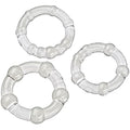 Cloud 9 Beaded C-Ring Penis Bands 3 Sizes Pack Clear