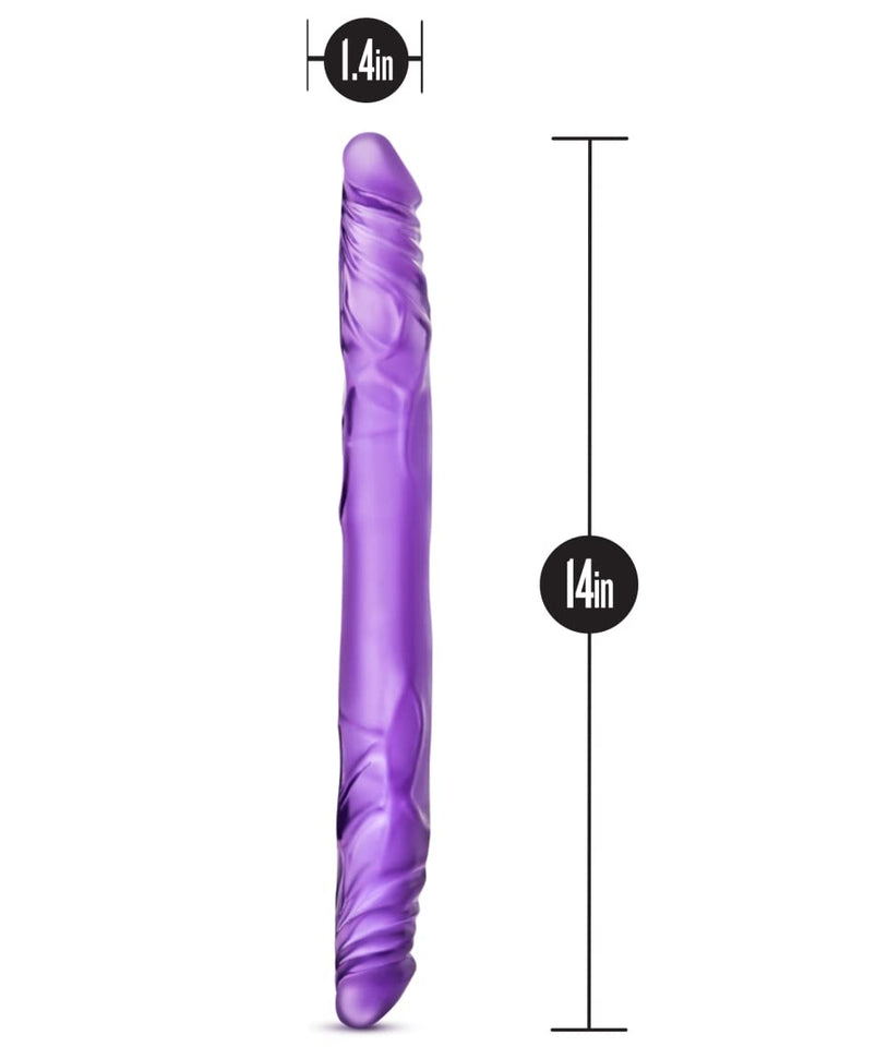 B Yours - 14In Double Dildo - Purple
