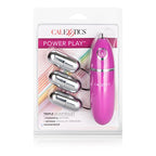 Calexotics Power Play Triple Bullet Vibrator - Waterproof Sex Toys For Couples - Wired Remote Control - Adult Triple Vibe Egg Massager - Pink