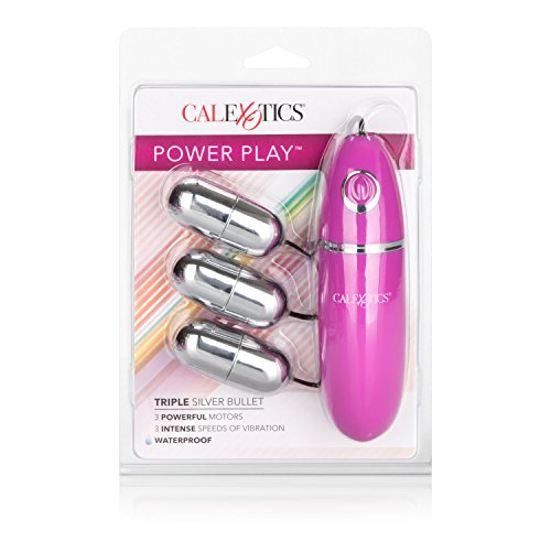 Calexotics Power Play Triple Bullet Vibrator - Waterproof Sex Toys For Couples - Wired Remote Control - Adult Triple Vibe Egg Massager - Pink