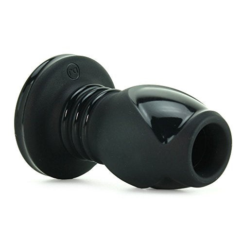 Doc Johnson Platinum Premium Silicone - The Stretch - Hollow Butt Plug - Medium - Black