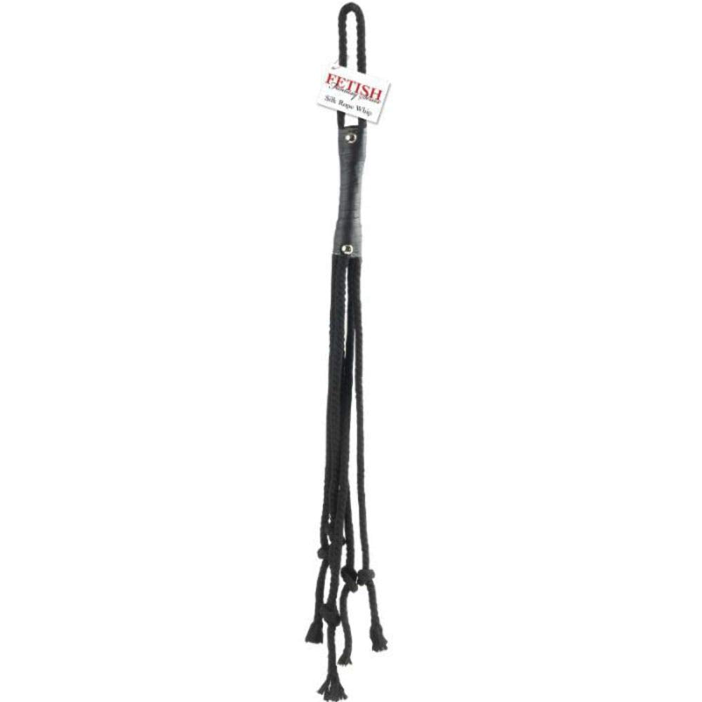 Fetish Fantasy Silk Rope Whip, Black
