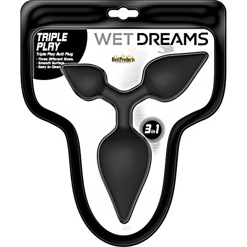 Hott Products Unlimited 62502: Wet Dreams Tripple Play Anal Plugs Black