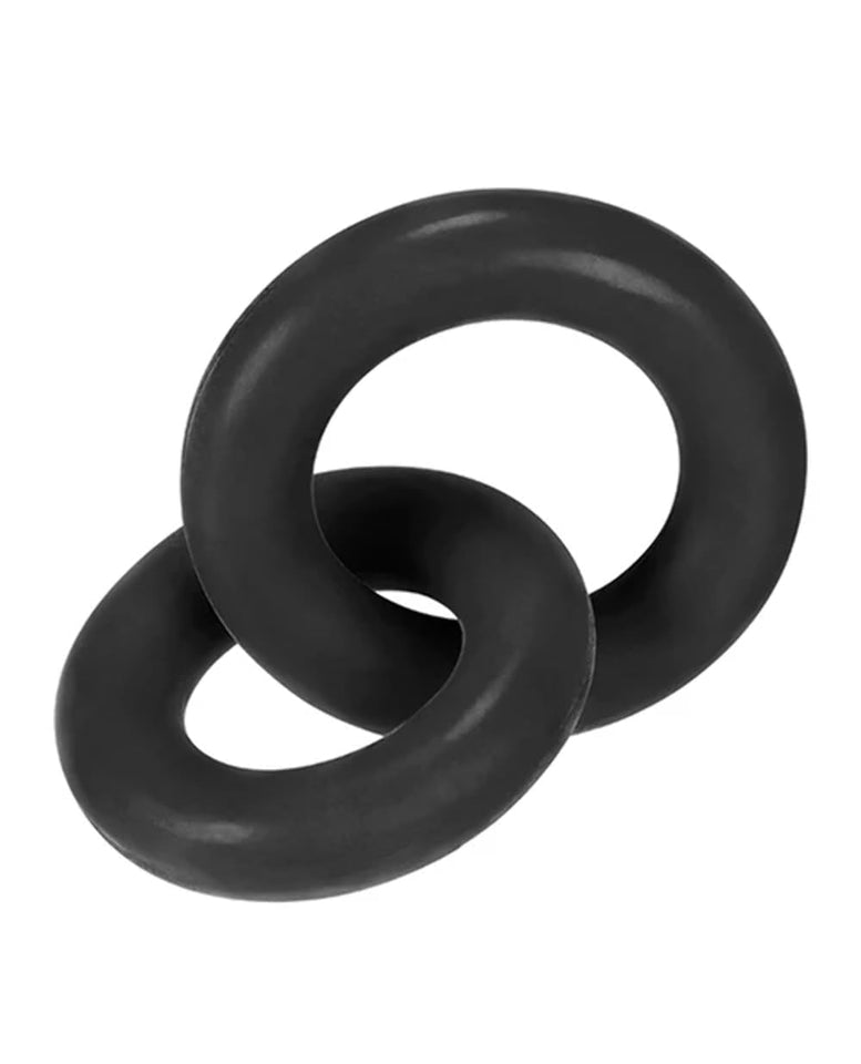 Blue Ox Designs Oxballs 73007: Hunkyjunk Duo Linked Cock/Ball Rings, Tar