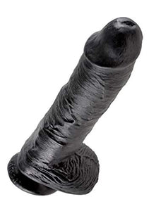 Pipedream King Cock With Balls, Black, 10 Inch