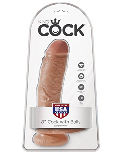 Pipedream Products King Cock 8 Inch Cock With Balls Tan Dildo