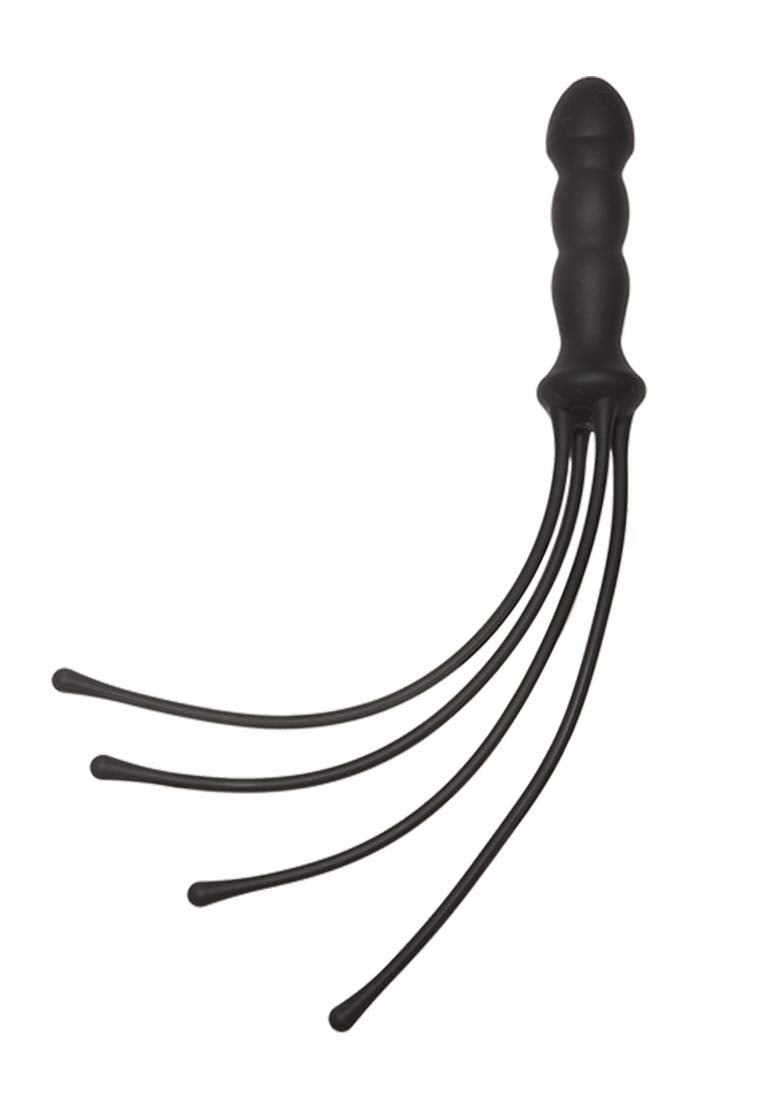 Kink By Doc Johnson The Quad Premium Silicone Whip, Black