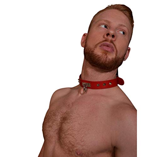 Rouge O Ring Studded Collar Red