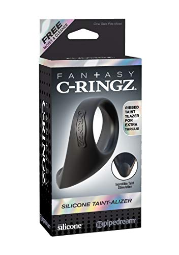 Pipedream Fantasy C-Ringz Silicone Taintalizer Dildo, Black, 1 Pound