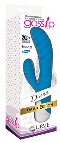 Curve Novelties Diana 20X Rippled Silicone Rabbit, Vibe Blue