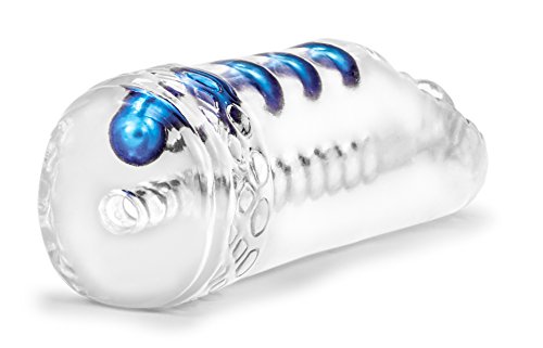 Blush M For Men Sexy Ultra Soft Realistic Pocket Vagina Hj Ribbed Tunnel Super Soft Male Masturbator Beaded Easy To Clean Tight 5 1/2 Inch Stroker - Sex Toys For Men Couples - Clear
