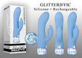 Glitteriffic Rechargeable Light Up Vibrator Multi Function Waterproof Blue