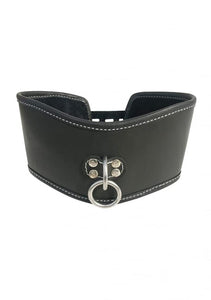 (D) EDGE SOFT LEATHER POSTURE COLLAR BLACK