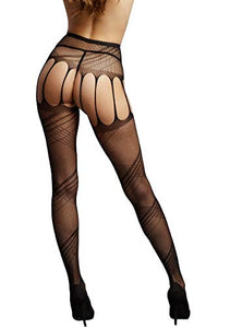 Shots Le Desir Cut Out Pantyhouse Os Blk