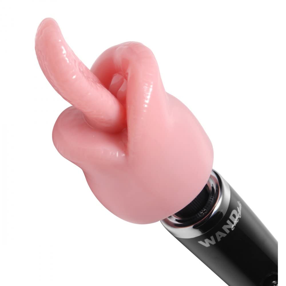 Wand Essentials Tantric Tongue Realistic Oral Sex Wand Vibrator Attachment, Pink (Ae163)