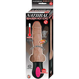 Realistic Warming 6.5 Inch Vibrating Dildo With Balls Brown