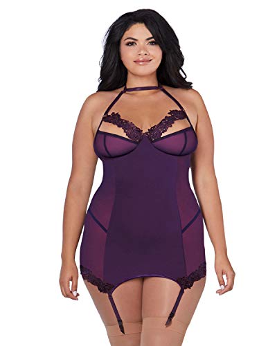 Dg Garter Slip With Bra Plum Q