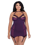 Dg Garter Slip With Bra Plum Q